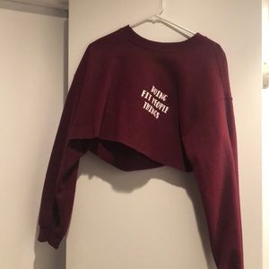 Maroon Crop Sweatshirt